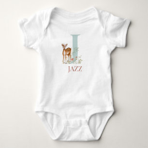 Body Para Bebé Nombre personalizado Letra inicial J Baby Bodysuit