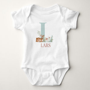 Body Para Bebé Nombre personalizado Letra inicial L Baby Bodysuit