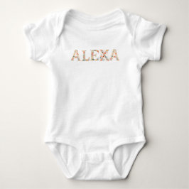 Body Para Bebé Nombre personalizado letras florales bebé
