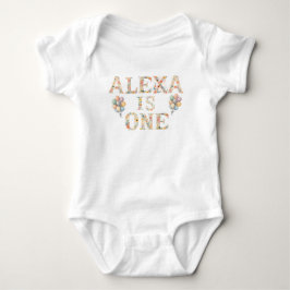 Body Para Bebé Nombre personalizado letras florales bebé