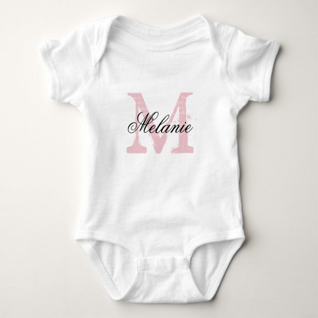 Body Para Bebé Nombre personalizado monograma crepúsculo de bebé (Anverso)
