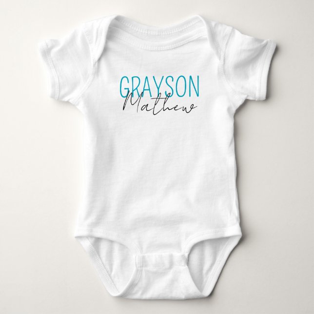 Body Para Bebé Nombre personalizado personalizado de niño bebé -  (Anverso)
