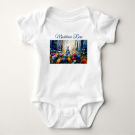Body Para Bebé Nombre personalizado Peter Easter Bunny con Huevos
