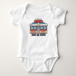 Body Para Bebé NOMBRE personalizado Retro 50 Diner Rótulo 50 Atóm