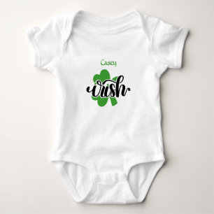 Body Para Bebé Nombre personalizado Shamrock irlandés St Patricks