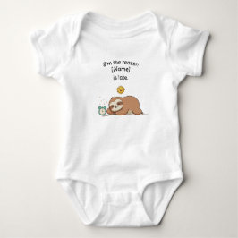 Body Para Bebé Nombre Personalizado Sloth Divertido - Soy la Razó