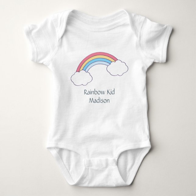 Body Para Bebé Nombre personalizado / Textos Ropa arcoiris para n (Anverso)