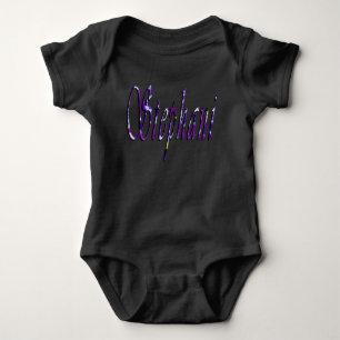 Body Para Bebé Nombre Stephani Floral Púrpura,