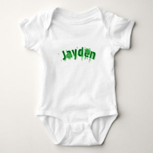 Body Para Bebé Nombre Verde Jayden,