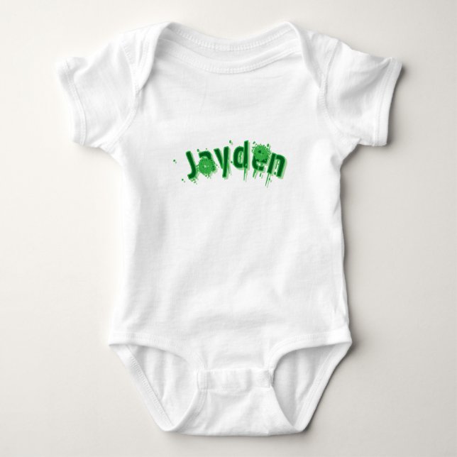 Body Para Bebé Nombre Verde Jayden, (Anverso)