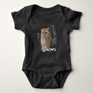 Body Para Bebé Nombre y foto personalizados modernos y sencillos