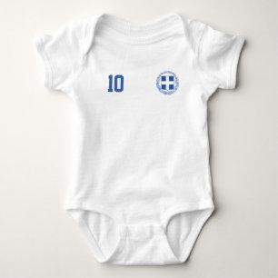 Body Para Bebé Nombre y número personalizados de fútbol de Grecia
