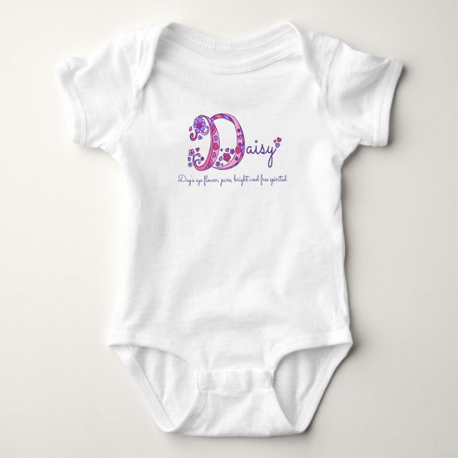 Body Para Bebé Nombre y significado de la camiseta monográfica D  (Anverso)