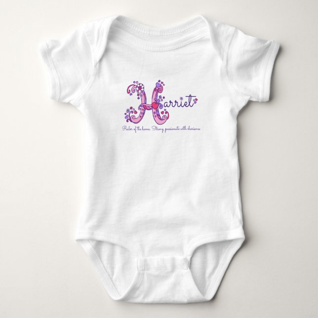 Body Para Bebé Nombre y significado de la camiseta monográfica H  (Anverso)