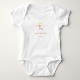 Body Para Bebé nos vemos pronto bebé lazo rojo naranja nombre bab