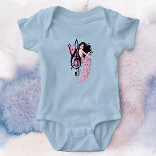 Body Para Bebé Nota Musical Azul Fantasía Hada Rosa Caprichosa