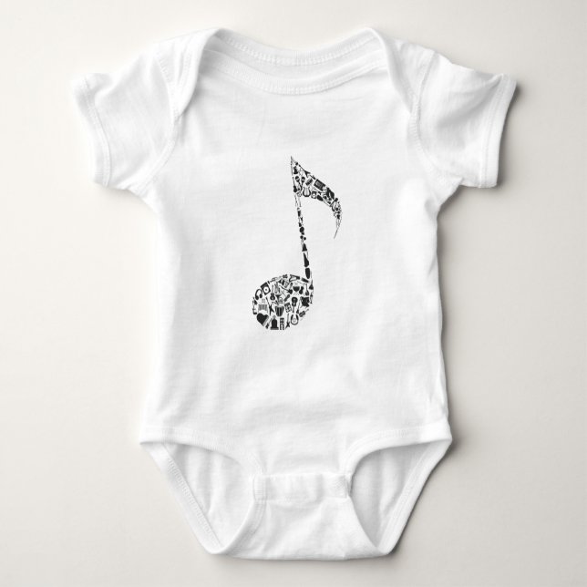 Body Para Bebé Nota musical para el cantante (Anverso)