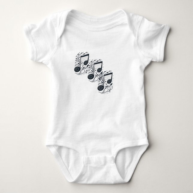Body Para Bebé Notas melódicas Baby Bodysuit (Anverso)