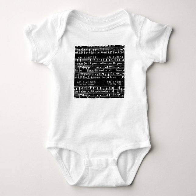 Body Para Bebé notas musicales gruesas (Anverso)