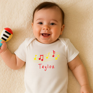 Body Para Bebé Notas Musicales para tu Futuro Rockstar
