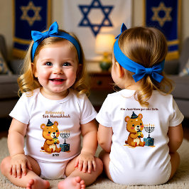 Body Para Bebé Novato del Año de la 1.ª Latke de Hanukkah