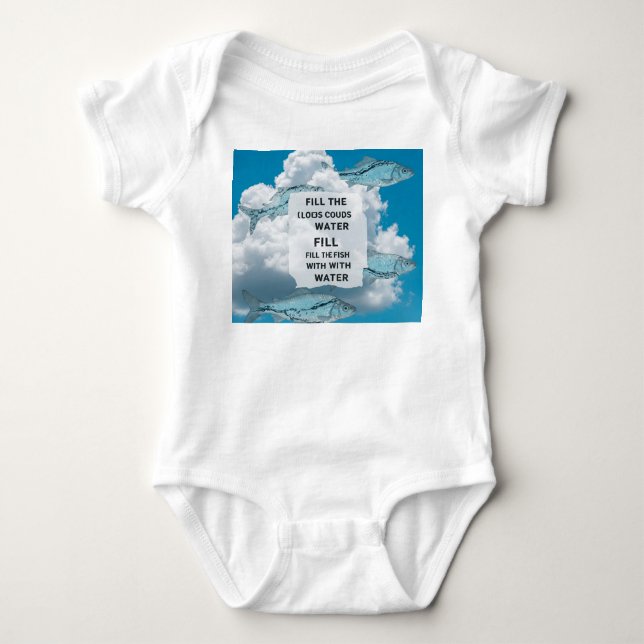 Body Para Bebé nube de suma y peces (Anverso)
