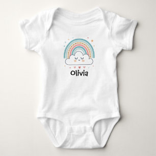 Body Para Bebé Nube Durmiente Adorable y Arcoíris Pastel