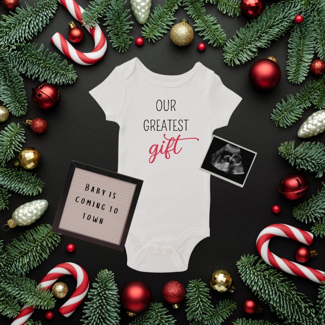Body Para Bebé Nuestra mejor Invitación de embarazo de Navidades  (Subido por el creador)