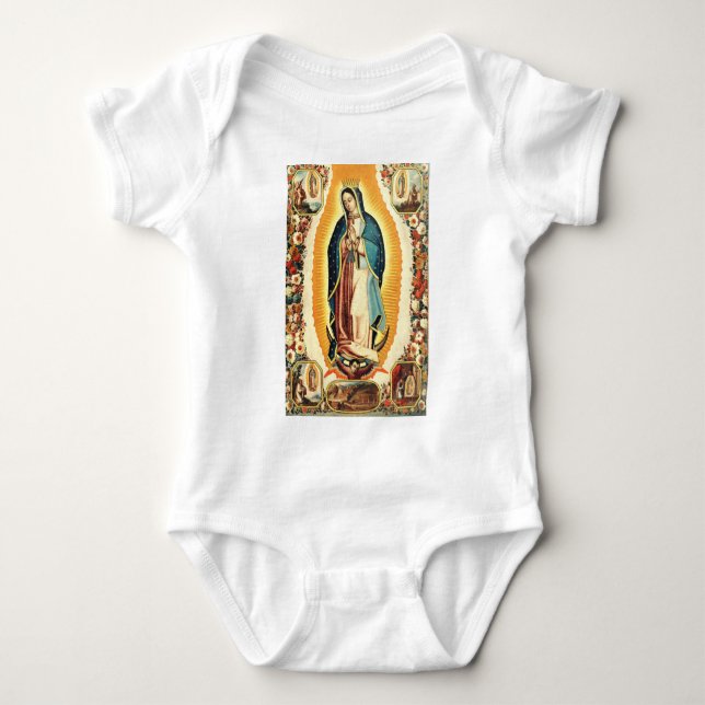 Body Para Bebé Nuestra Señora de Guadalupe Arte Radiante (Anverso)
