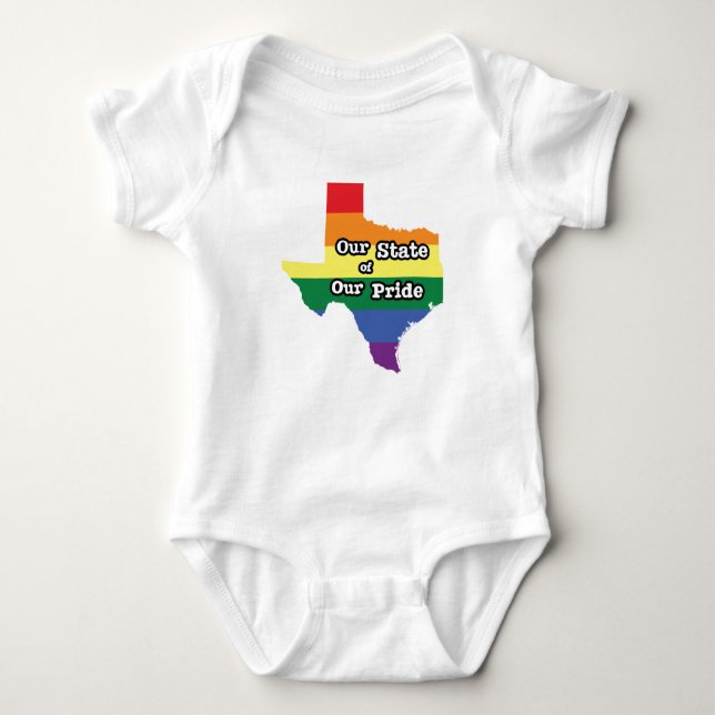 Body Para Bebé Nuestro estado de orgullo| Texas (Anverso)