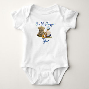 Body Para Bebé Nuestro Pequeño Bateador Personalizado Bebé Niño