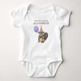 Body Para Bebé Nuestro pequeño castor, primer cumpleaños