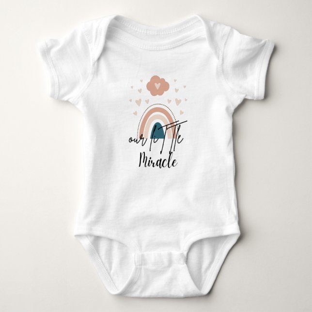 Body Para Bebé Nuestro pequeño milagro Boho acuarela Rainbow Baby (Anverso)