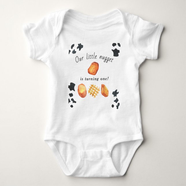 Body Para Bebé Nuestro pequeño nugget está convirtiendo a un niño (Anverso)