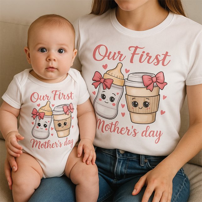Body Para Bebé Nuestro primer día de la madre (Subido por el creador)