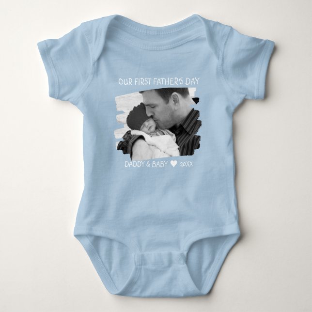 Body Para Bebé Nuestro Primer Día De Los Padres: Nuevo Padre Y Fo (Anverso)
