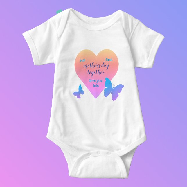 Body Para Bebé Nuestro primer día de madre juntos traje de bebé (Subido por el creador)