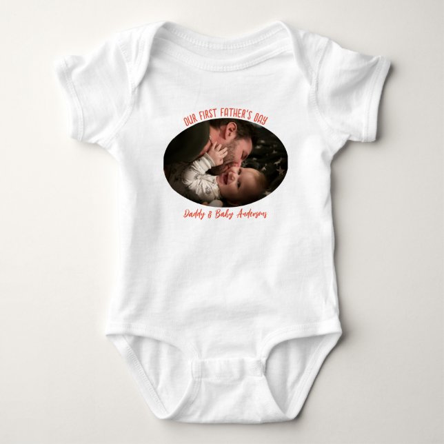 Body Para Bebé Nuestro primer día del padre - Nuevo padre y bebé (Anverso)