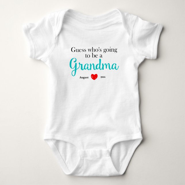 Body Para Bebé Nueva invitación del embarazo de la abuela (Anverso)