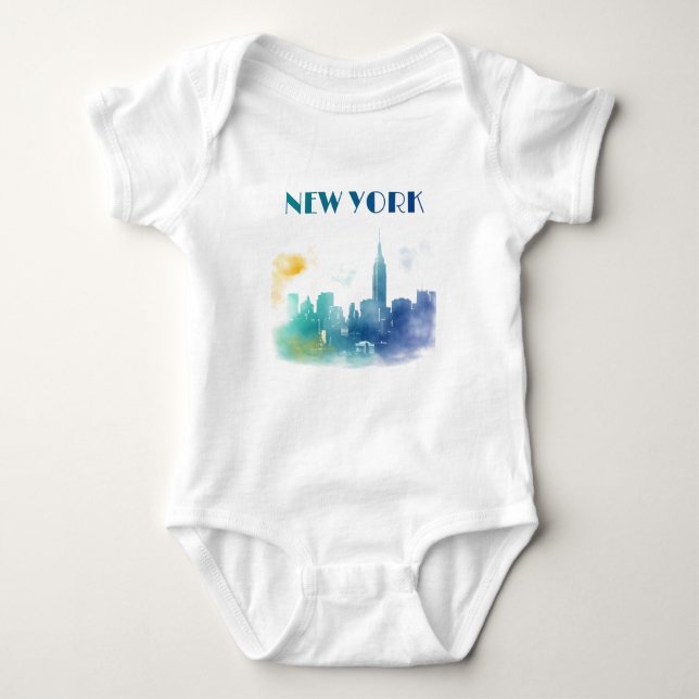 Body Para Bebé Nueva York City Skyline NYC Travel America Liberty (Anverso)