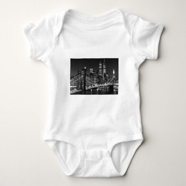 Body Para Bebé Nueva York en blanco y negro (Anverso)