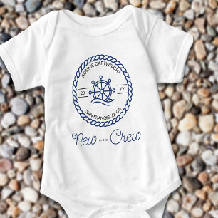 Body Para Bebé Nuevo al Personalizado de la rueda náutica azul de