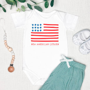 Body Para Bebé Nuevo ciudadano estadounidense   Bandera americana