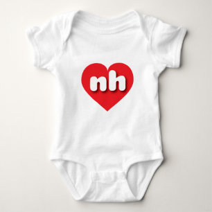 Body Para Bebé Nuevo corazón rojo de Hampshire - Me encanta Nh