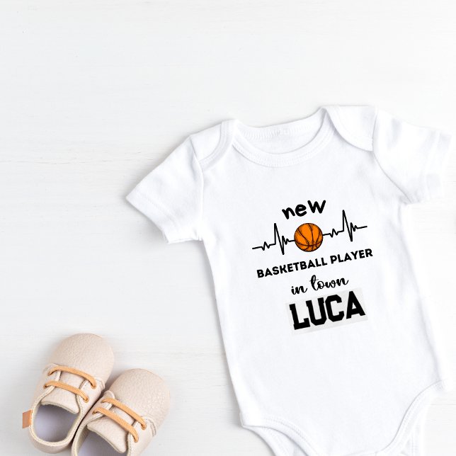 Body Para Bebé Nuevo jugador de baloncesto personalizado en la ci (Subido por el creador)