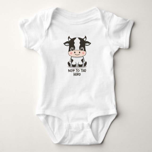 Body Para Bebé Nuevo para El Rebaño Cute Cow  (Anverso)