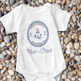 Body Para Bebé Nuevo Personalizado de la tripulación nautical Blu