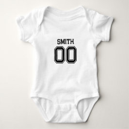 Body Para Bebé Número de camiseta deportiva con nombre 