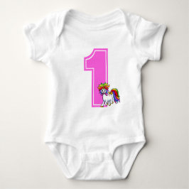 Body Para Bebé Número de Unicornio personalizado
