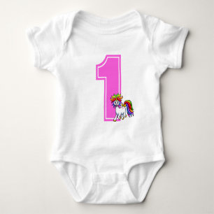 Body Para Bebé Número de Unicornio personalizado